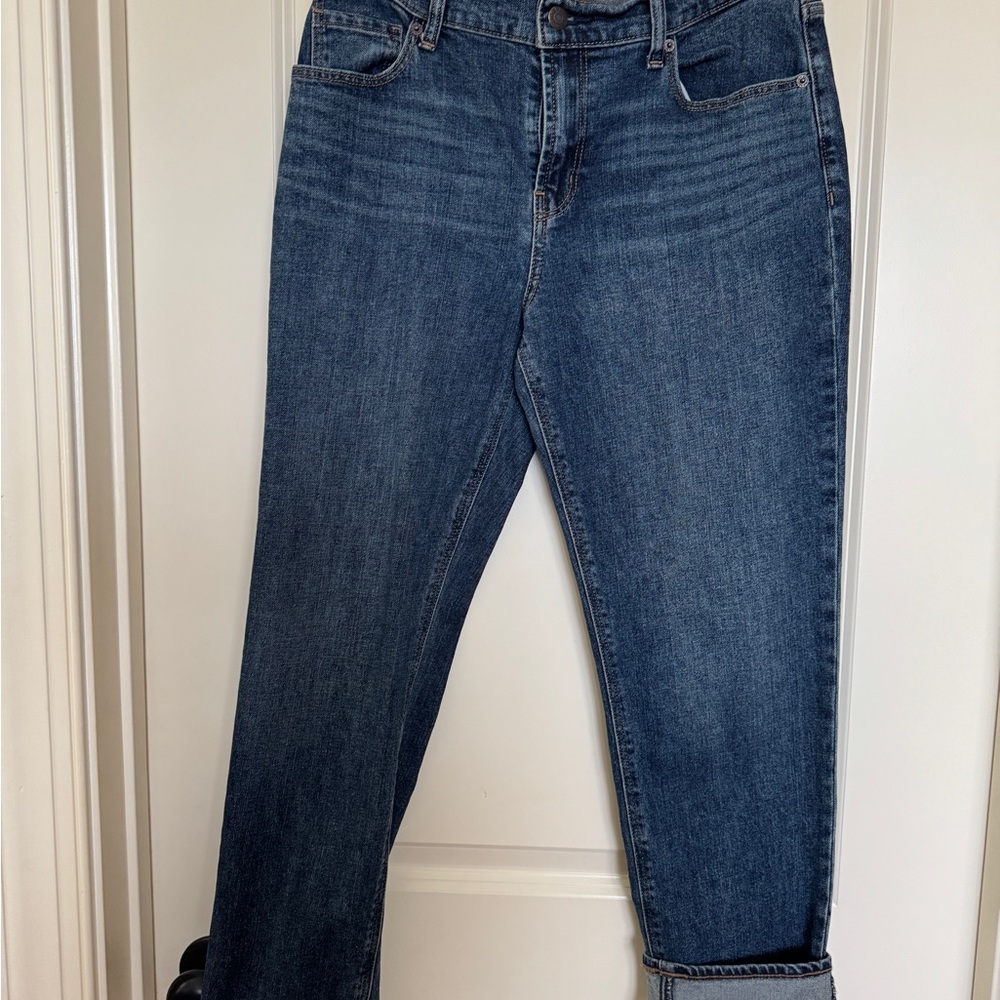 Old Navy Dark Blue Straight Leg Boyfriend Jeans